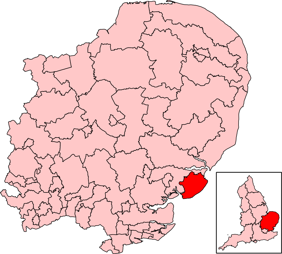 Location of the Clacton constituency in the east of England